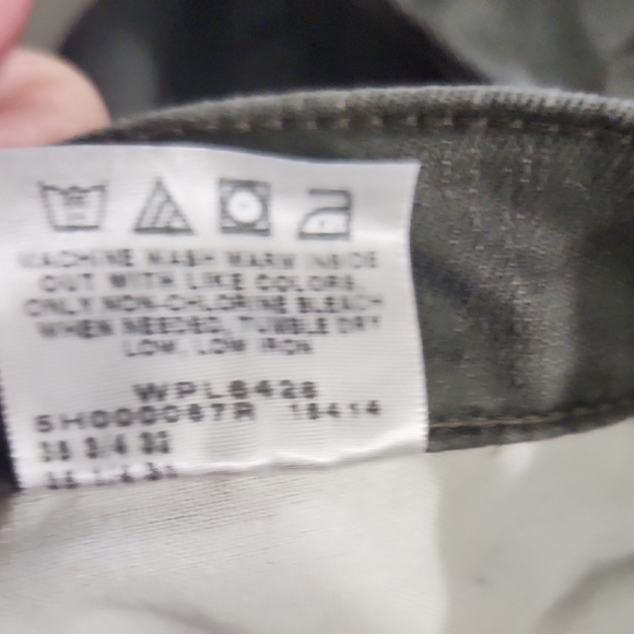 Lee Jeans Womens 18 Olive Green Straight Cropped Leg Pants - Picture 11 of 12